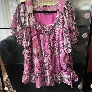 Apt. 9 Pink/Black/Grey Top